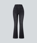 Stretchjeans med høyt liv og bootcut – Maja Oslo