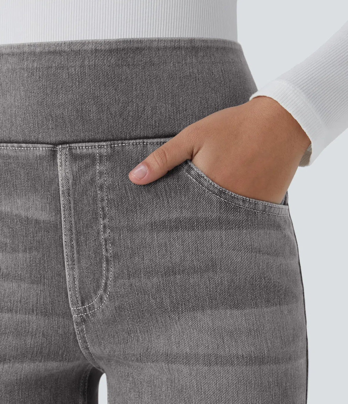 Stretchjeans med høyt liv og bootcut – Maja Oslo