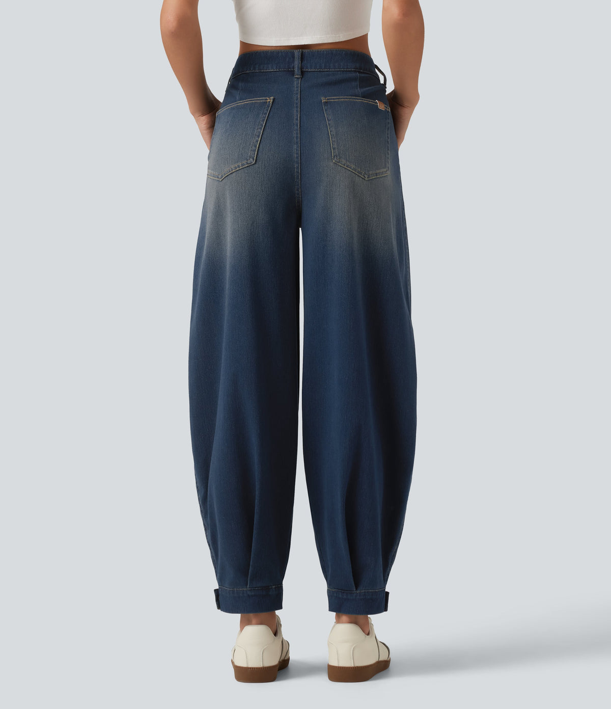 Ballongjeans med middels høyt liv – Blå – Maja Oslo