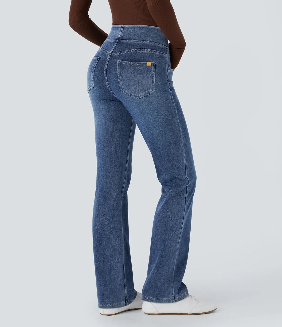 Stretchjeans med høyt liv og bootcut – Maja Oslo