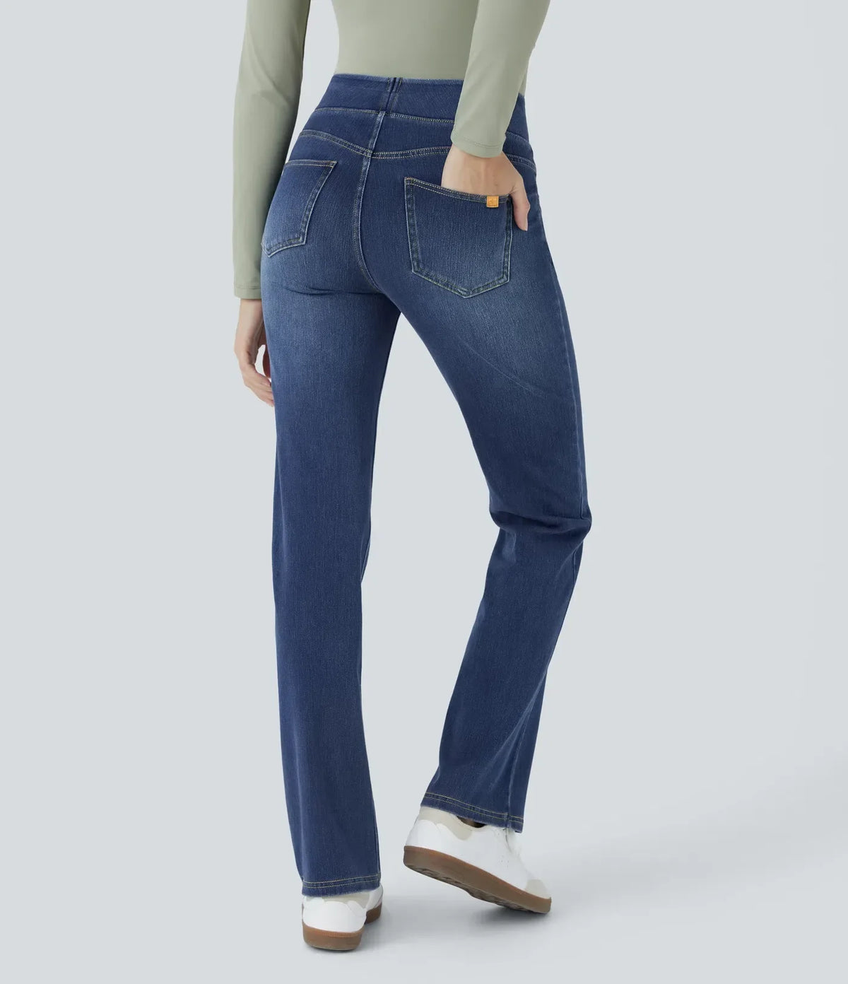 Stretchjeans med høyt liv og bootcut – Maja Oslo