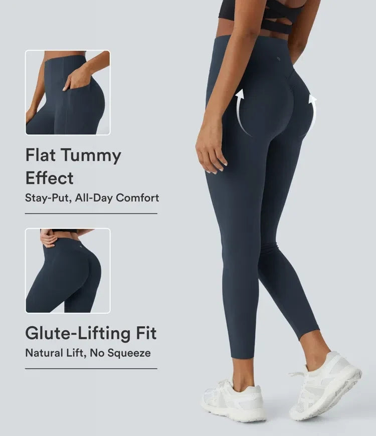 Formende leggings med høyt liv og scrunch-detalj – Maja Oslo