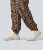 Joggebukser med høyt liv og leopardmønster – Beige leopard – Maja Oslo