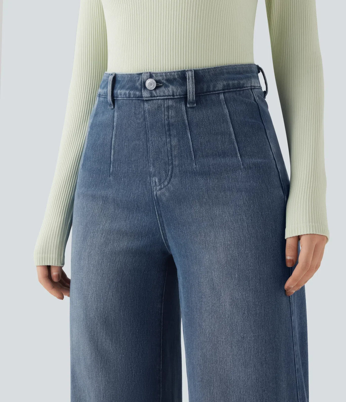 Formende stretchjeans med vide ben – Maja Oslo