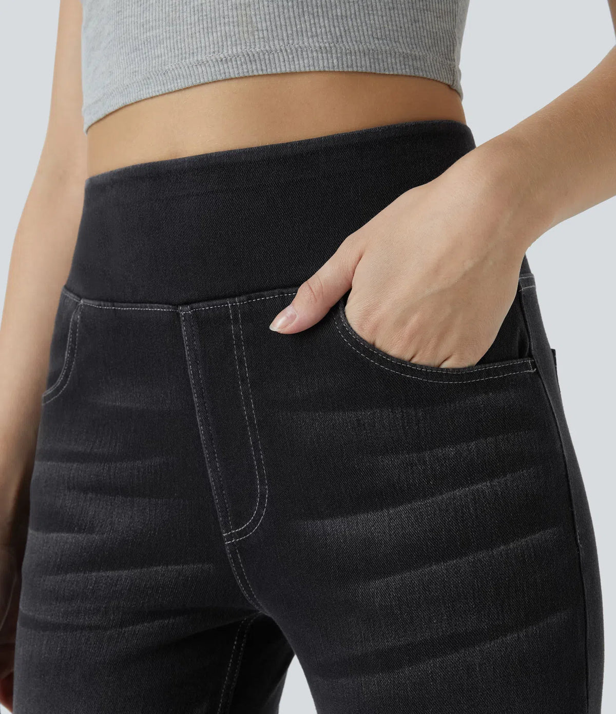 Stretchjeans med høyt liv og bootcut – Maja Oslo