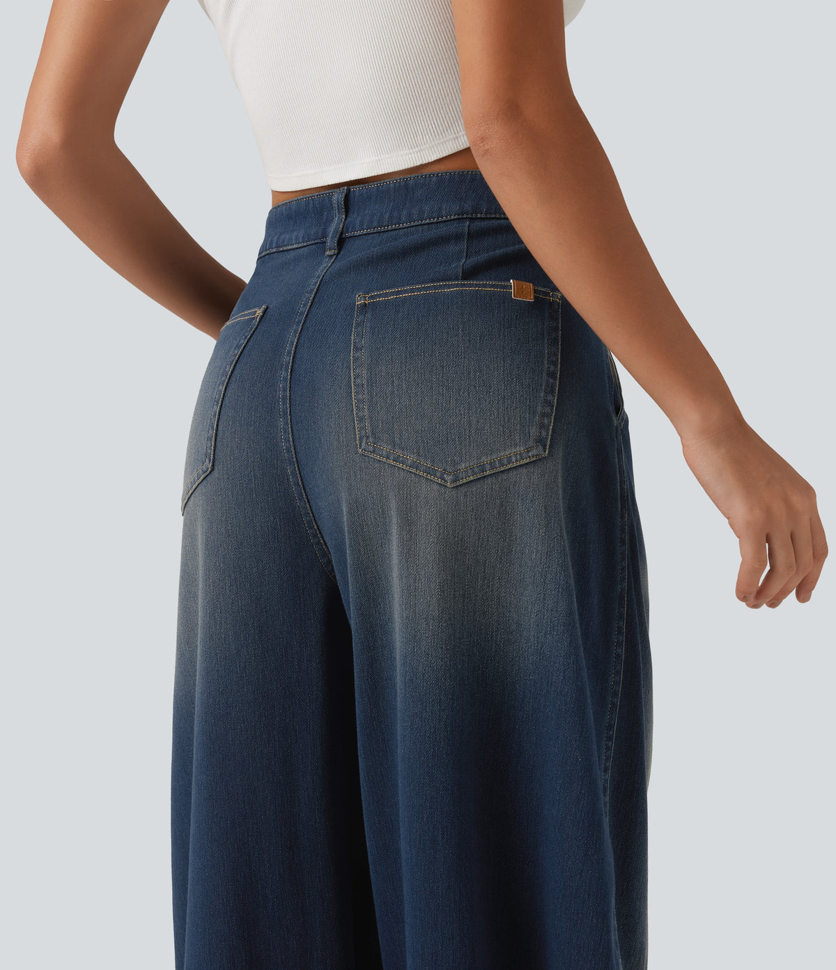 Ballongjeans med middels høyt liv – Blå – Maja Oslo