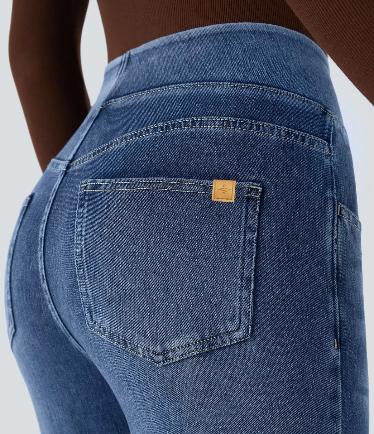 Stretchjeans med høyt liv og bootcut – Maja Oslo