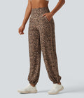 Joggebukser med høyt liv og leopardmønster – Beige leopard – Maja Oslo