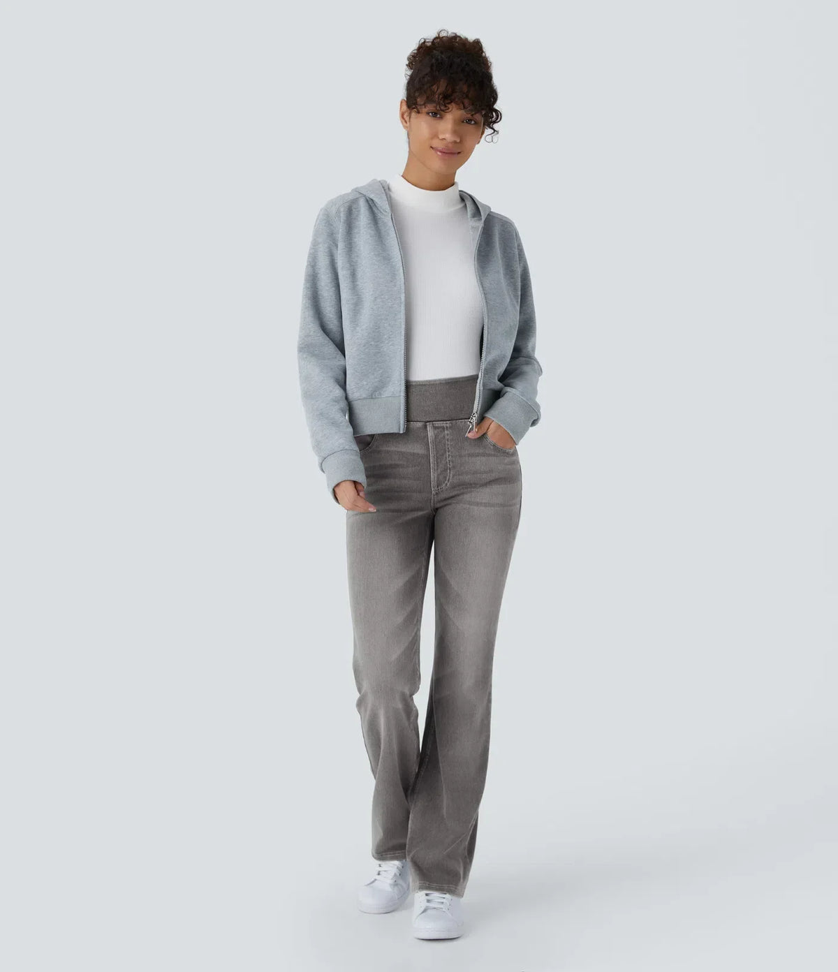Stretchjeans med høyt liv og bootcut – Maja Oslo