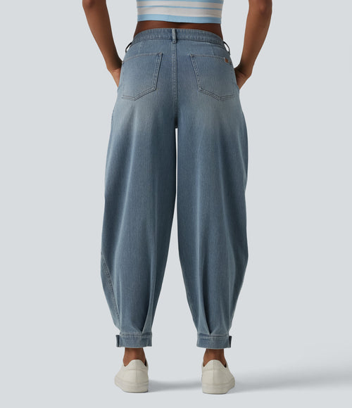 Ballongjeans med middels høyt liv – Lyseblå – Maja Oslo