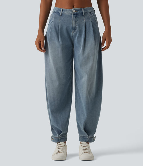 Ballongjeans med middels høyt liv – Lyseblå – Maja Oslo