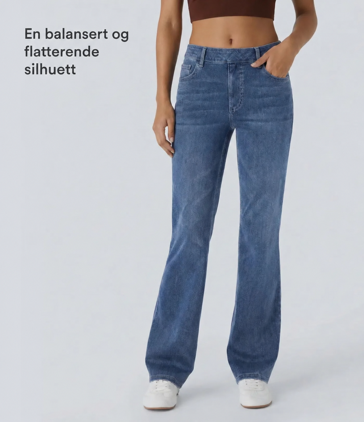 Stretchjeans med høyt liv og bootcut – Maja Oslo